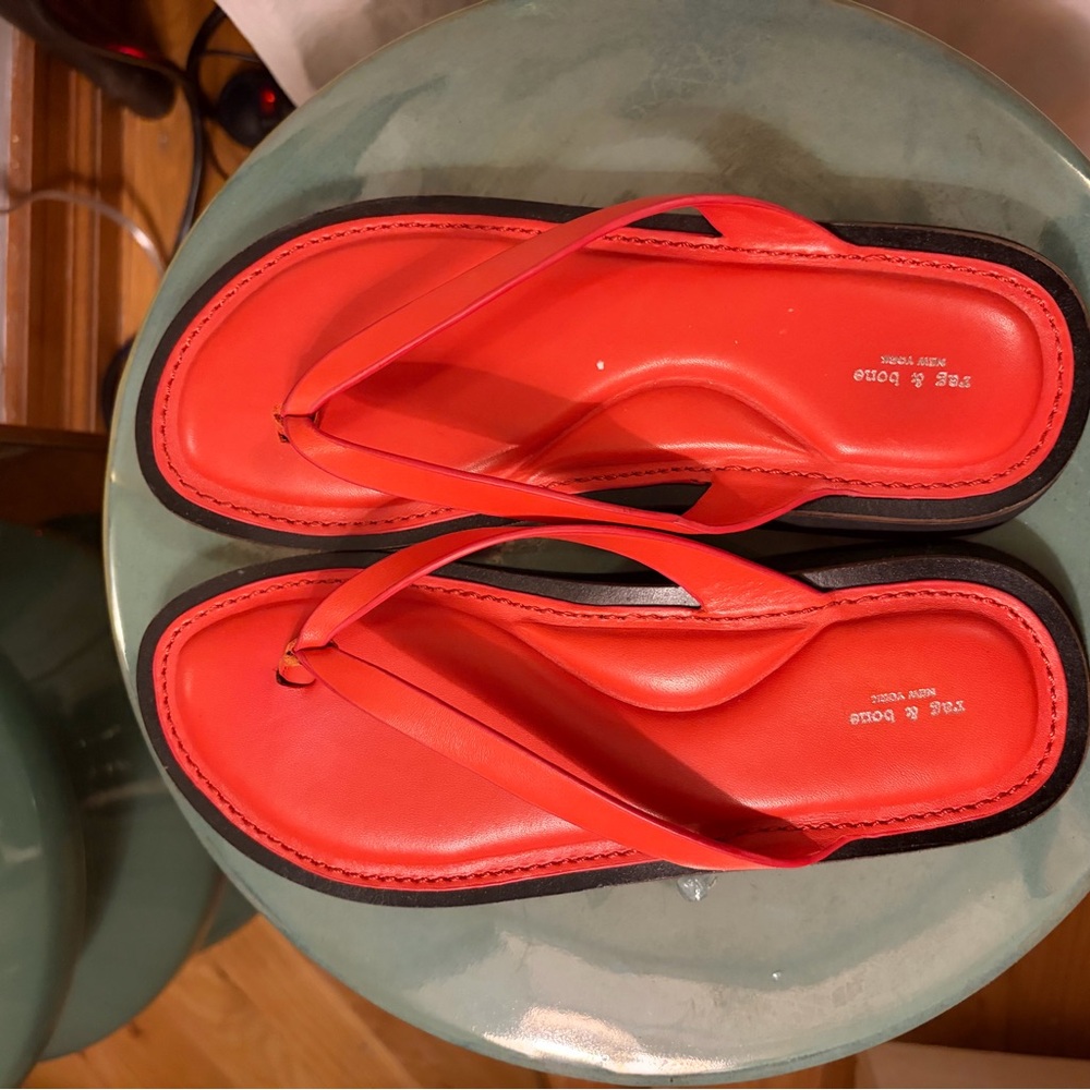 Rag & Bone Red Flip Flops